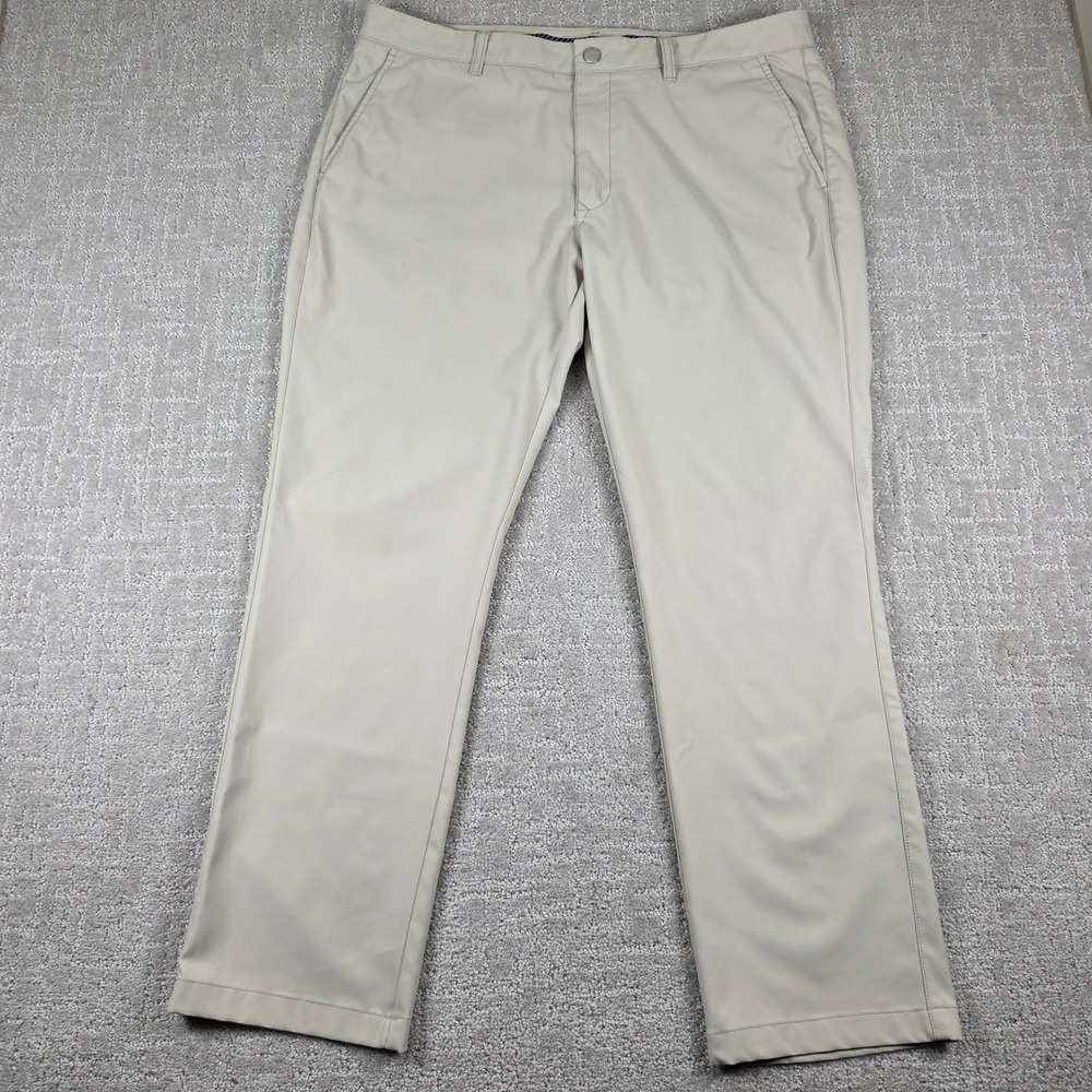 Bonobos Golf Mens 38X30 Slim Fit Performance Wicking Khaki Tan Trousers Pockets